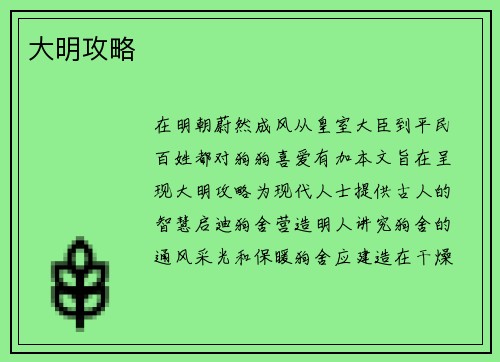 大明攻略